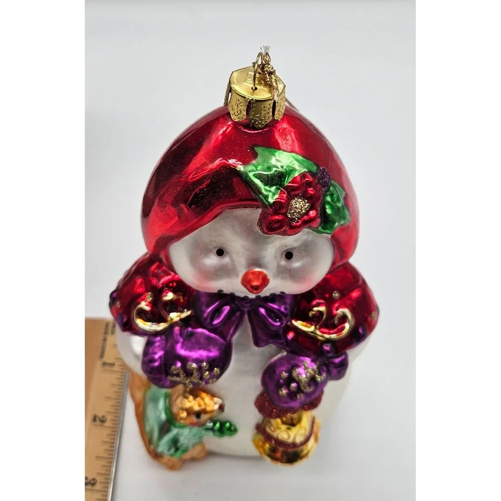 Brass Key Christmas Treasures Glass Snowman Ornament Red Cape Squirrel Bell Box